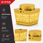 48 Pieces Gold Electric Bakhoor Burner with Built-In Speaker and Decorative Light, 1 Piece