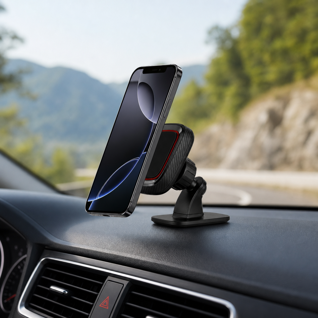 96 Pieces Magnetic Car Phone Holder HL-119, 360° Rotation Dashboard Mount, Black, 1 Piece