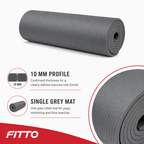 72 Pieces Yoga Mat 10mm Grey, Single Exercise Mats for Yoga, Stretching and Floor Workouts