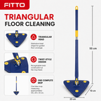 96 Pieces Blue Triangular Twist Water Mop, Floor Cleaning Handle, 1 Piece