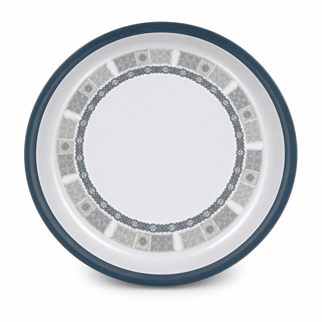 72 Pieces Melamine Round Wavy Serving Trays, 50 cm