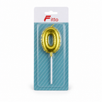 240 Pieces Gold Number 0 Happy Birthday Cake Candle, 6 cm