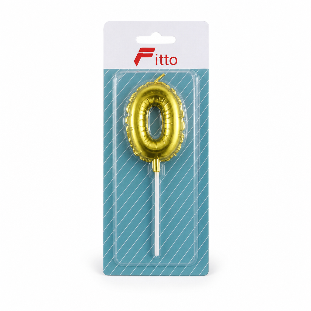 240 Pieces Gold Number 0 Happy Birthday Cake Candle, 6 cm
