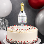 144 Pieces Silver Bottle Design Birthday Cake Topper Candle, 1 Piece