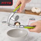 96 Pieces Stainless Steel Garlic Press with Green Grip Handles, Manual Kitchen Tool