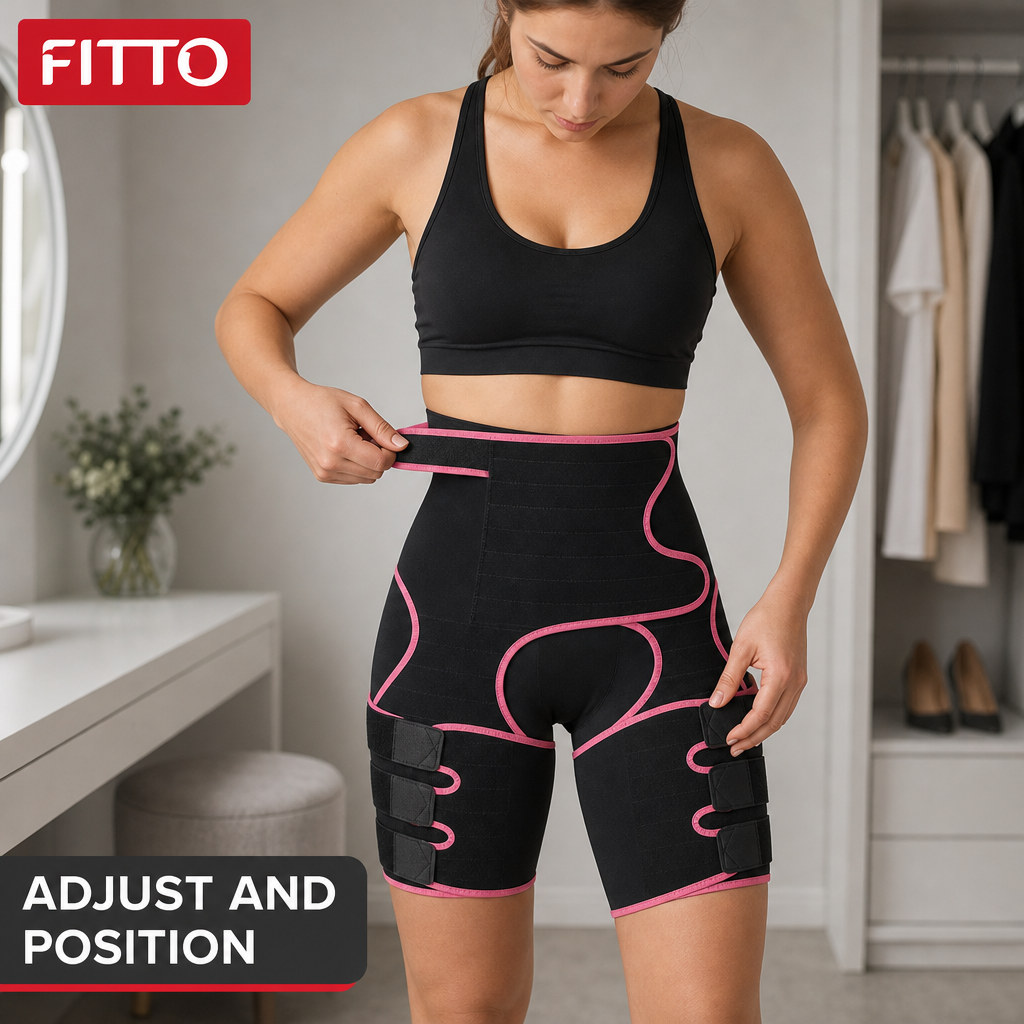 72 Pieces Adjustable Waist and Thigh Shapewear Band, One-Piece Body-Shaping Garment, Black and Pink, 1 Piece