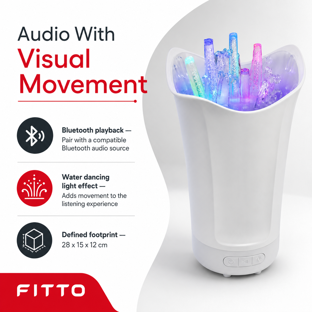 60 Pieces White LED Bluetooth Speaker with Water Dancing Light Effect, 1 Unit
