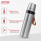 96 Pieces Stainless Steel Vacuum Flask with Carry Strap, 800 ml, 1 Piece