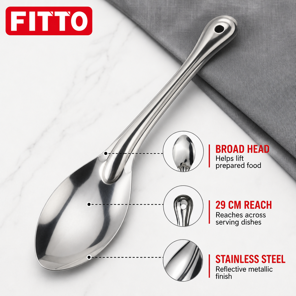 96 Pieces Stainless Steel Rice Serving Spoon, Large 29 cm, 1 Piece
