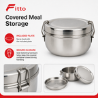 96 Pieces Stainless Steel Lunch Box with Plate, 11.5 cm