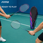72 Pieces Badminton Racket Set with Carry Bag, 2-Piece, Purple and Green