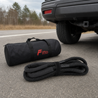 48 Pieces Kinetic Vehicle Recovery Tow Rope, 6 m, 8.2 Ton Specification, 30% Elasticity, Black