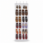 72 Pieces Over-the-Door Shoe Organizers, Clear and White, 70 x 19 Inch, 12-Pair Storage, 1 Piece