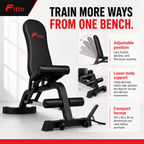 48 Pieces Adjustable Exercise Benches, Multi-Function Backrest, Steel Frame, Home Gym Strength Equipment, 123 x 46 x 18 cm