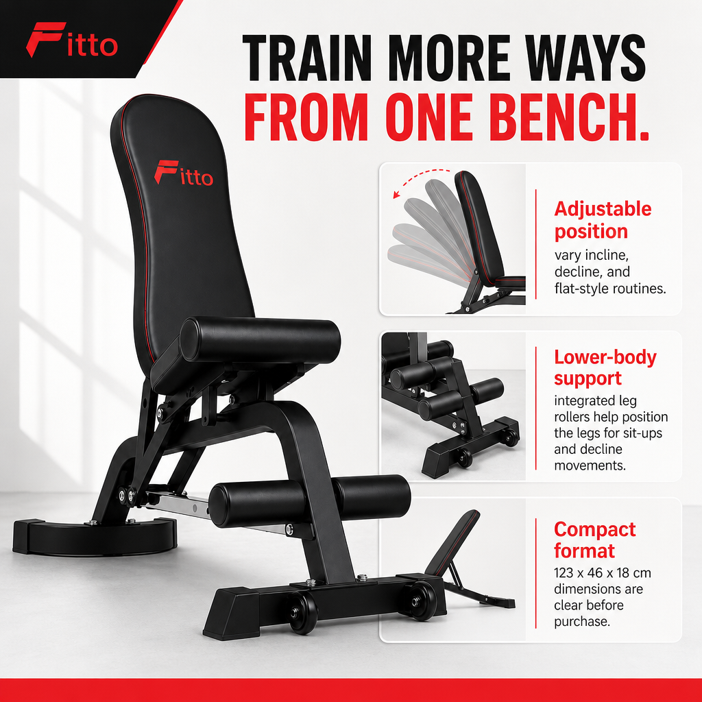 48 Pieces Adjustable Exercise Benches, Multi-Function Backrest, Steel Frame, Home Gym Strength Equipment, 123 x 46 x 18 cm
