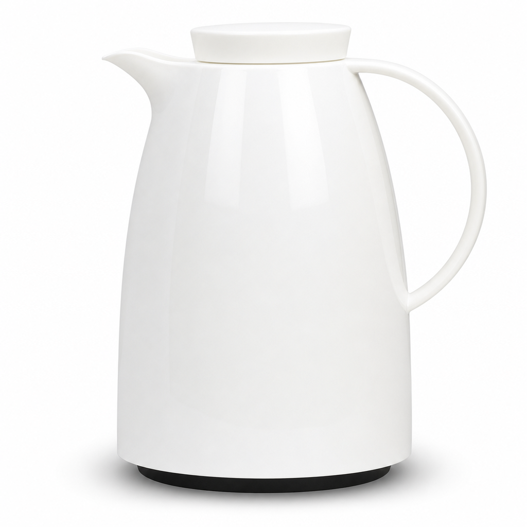 72 Pieces Plastic Vacuum Flask with Glass Refill, 1 Litre, White and Gold