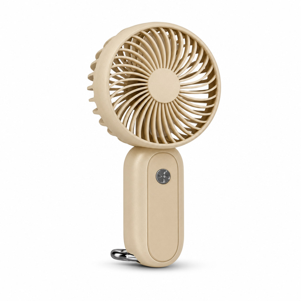120 Pieces Beige Rechargeable Mini Hand Fan, Portable Handheld Fan with Three Speed Settings