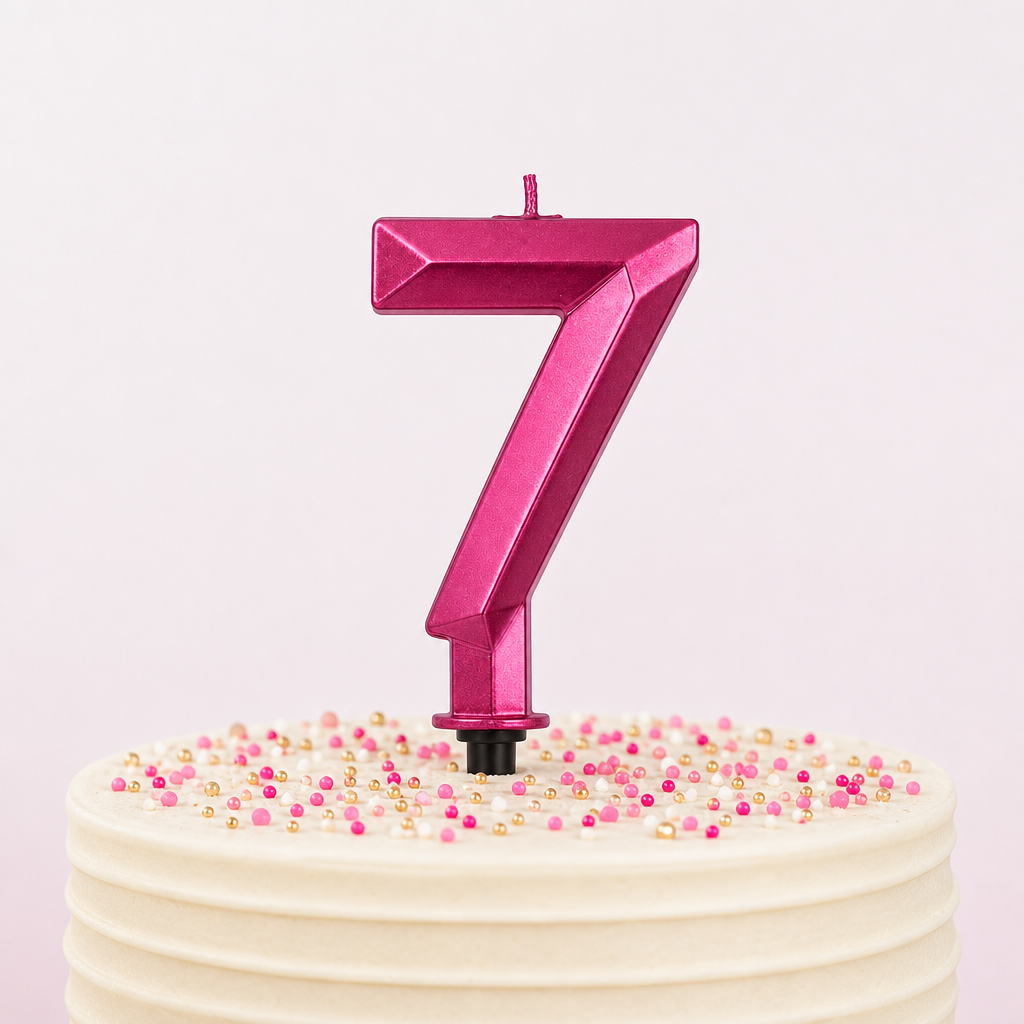 240 Pieces Assorted Colour Diamond Number 7 Cake Candle, 3 Inch, 1 Piece