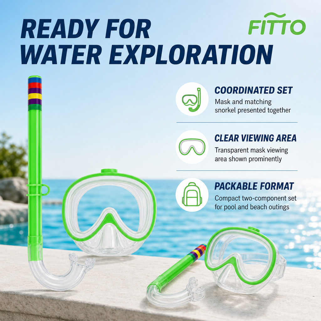 96 Pieces Swimming Mask and Snorkel Set, Green, 1 Set