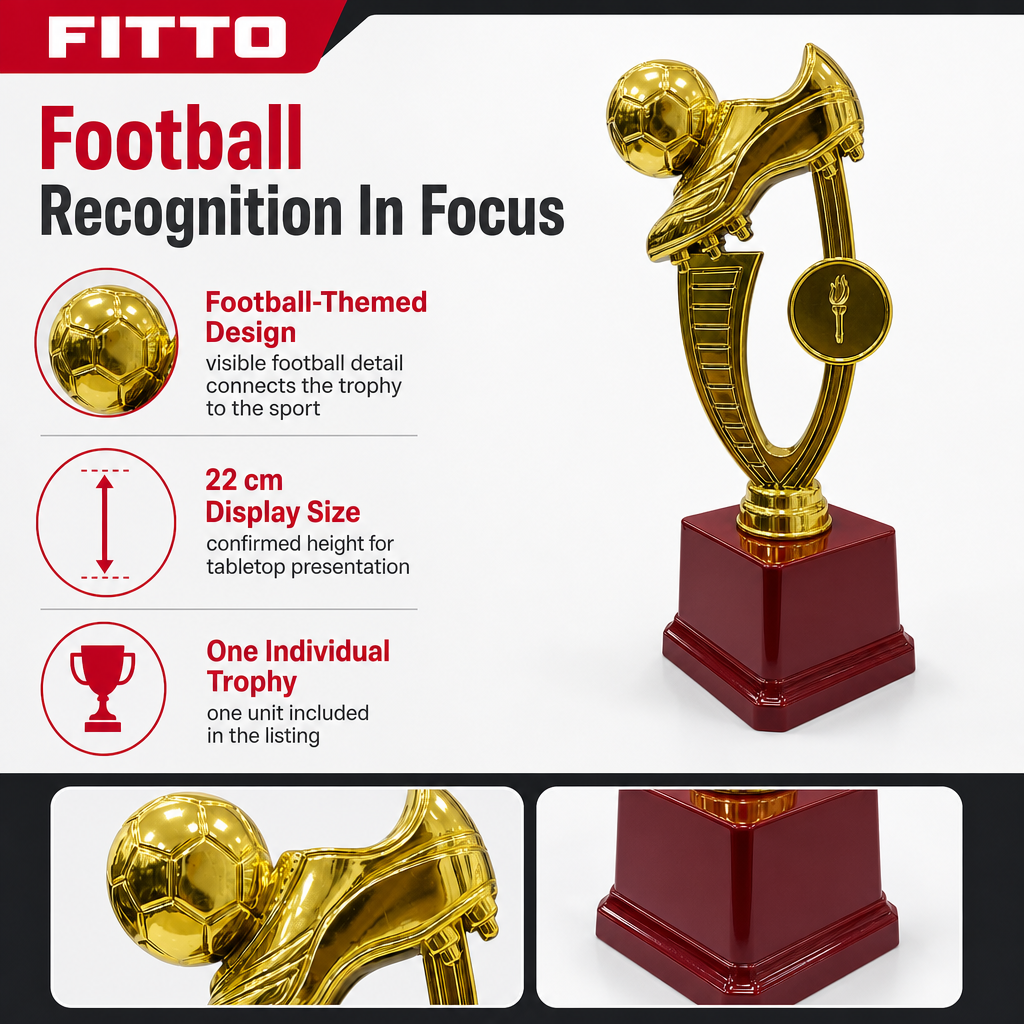 96 Pieces Football Trophy Gold 22 cm Award Cup for Sports Recognition