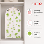240 Pieces Clothing Protective Covers, White and Green Floral Pattern, 60 x 88 cm, 1 Piece