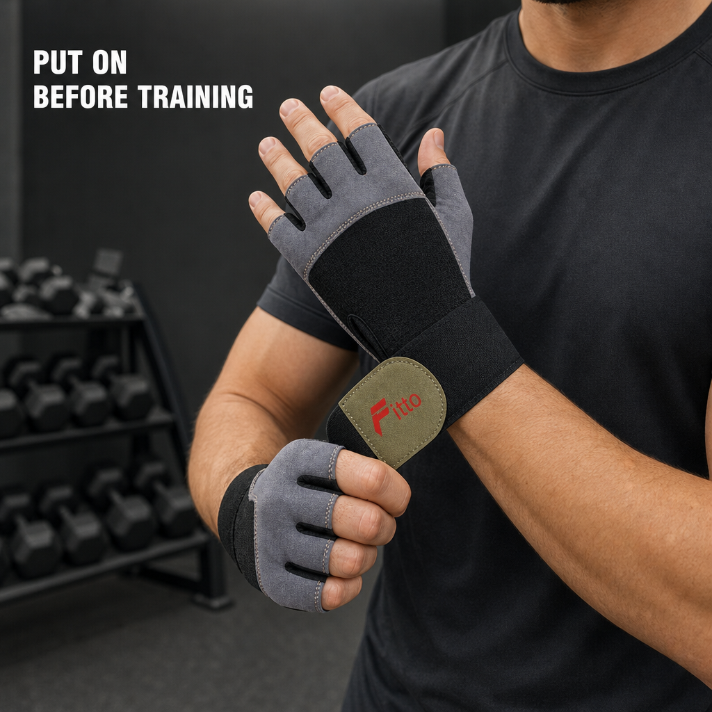 96 Pieces Gym Gloveses for Weight Lifting and Fitness, Fingerless Design, Grey and Black, Size XL