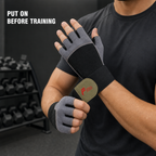 96 Pieces Gym Gloveses for Weight Lifting and Fitness, Fingerless Design, Grey and Black, Size XL