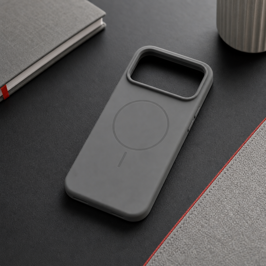 120 Pieces Silicone Magnetic Phone Cases with Raised Camera Protection for iPhone 17 Pro Max, Gray