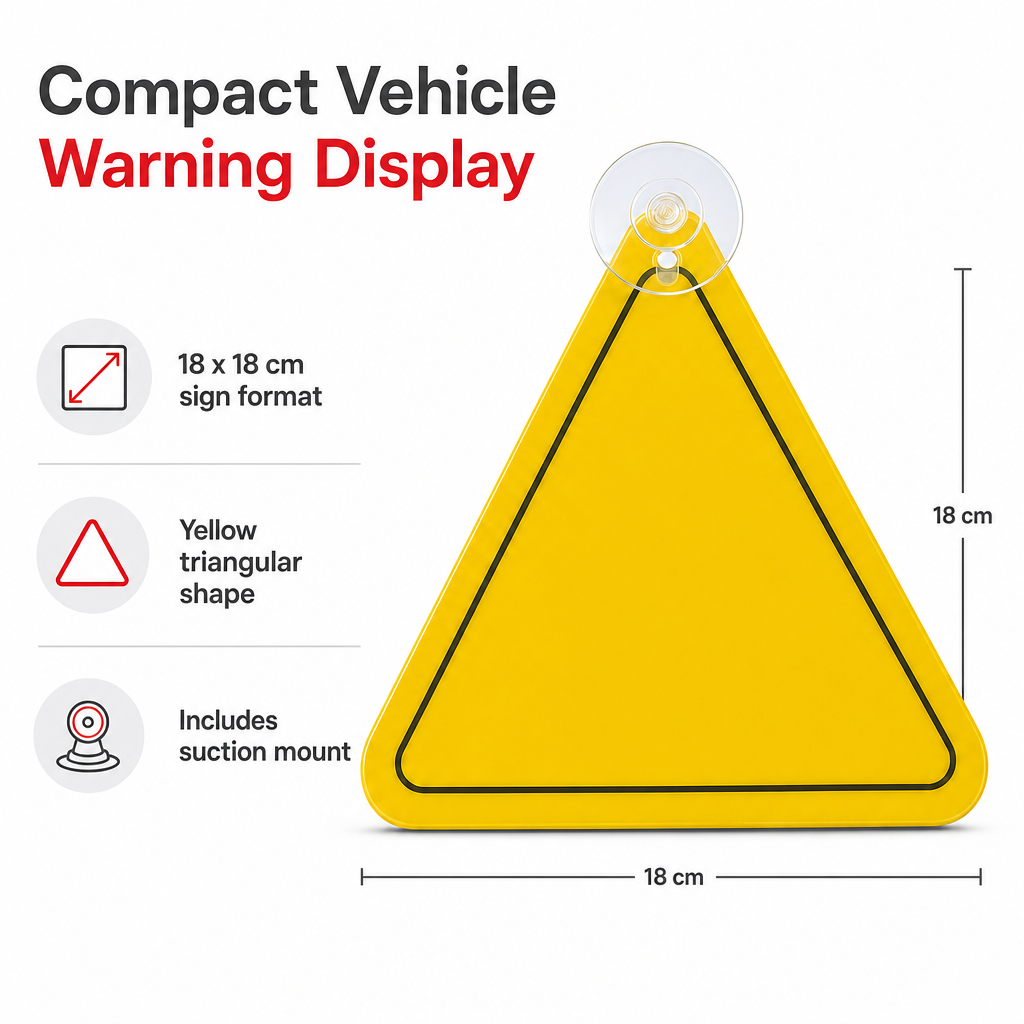 120 Pieces Car Safety Warning Signs with Suction Mount, Yellow Triangle, 18 x 18 cm