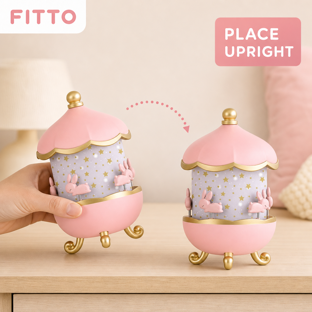 72 Pieces Pink Carousel Night Lights Projector, Decorative Bedroom Lighting, 1 Piece