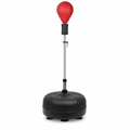 48 Pieces Adjustable Freestanding Punching Ball Stands with Steel Spring Pole, 140–160 cm, Red and Black