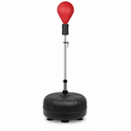 48 Pieces Adjustable Freestanding Punching Ball Stands with Steel Spring Pole, 140–160 cm, Red and Black