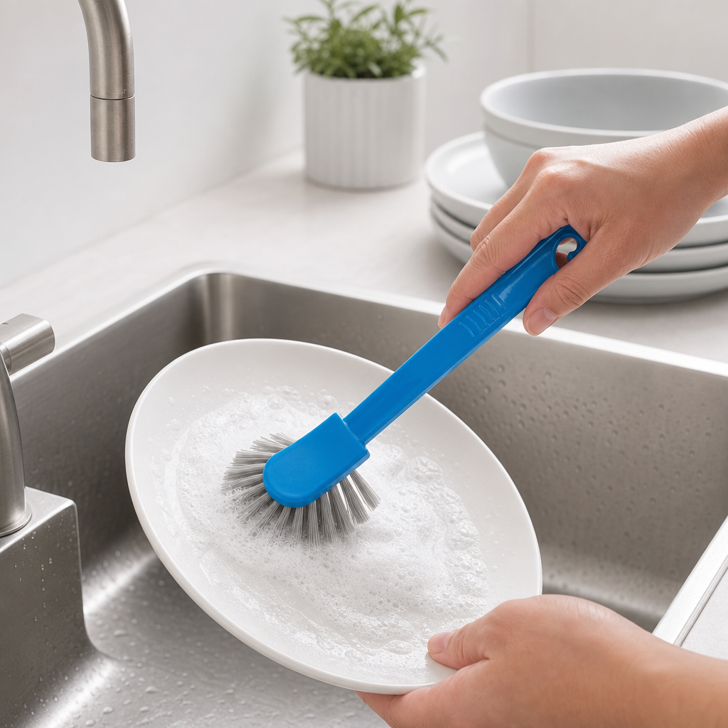 144 Pieces Dish Brush with Handle, Assorted Colour, 27 cm