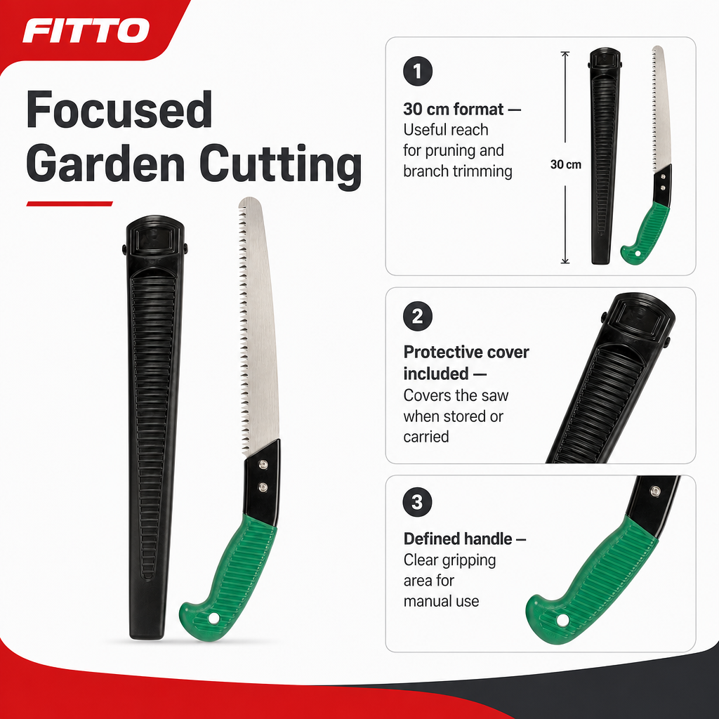 96 Pieces Hand Pruning Saw with Protective Cover, 30 cm, Green Black and Silver, 1 Piece