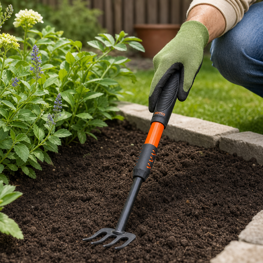 120 Pieces Hand Garden Rake, 35 cm, Black and Orange, 1 Piece