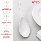 144 Pieces Melamine Serving Spoon, 21 cm, White, 1 Piece