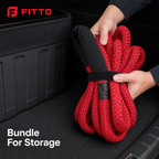 48 Pieces Braided Vehicle Recovery Ropes with Protective Sleeves, Red