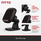 96 Pieces Magnetic Car Phone Holder HL-119, 360° Rotation Dashboard Mount, Black, 1 Piece