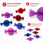 120 Pieces Paper Candy Garland Decoration, Multicolour Hanging Party Decor, 2.5 m x 15 cm, 6 Pieces