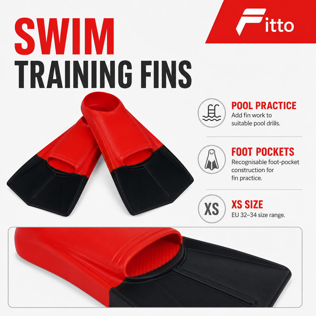 60 Pieces Swimming Fins for Training, One Pair, Size XS EU 32–34
