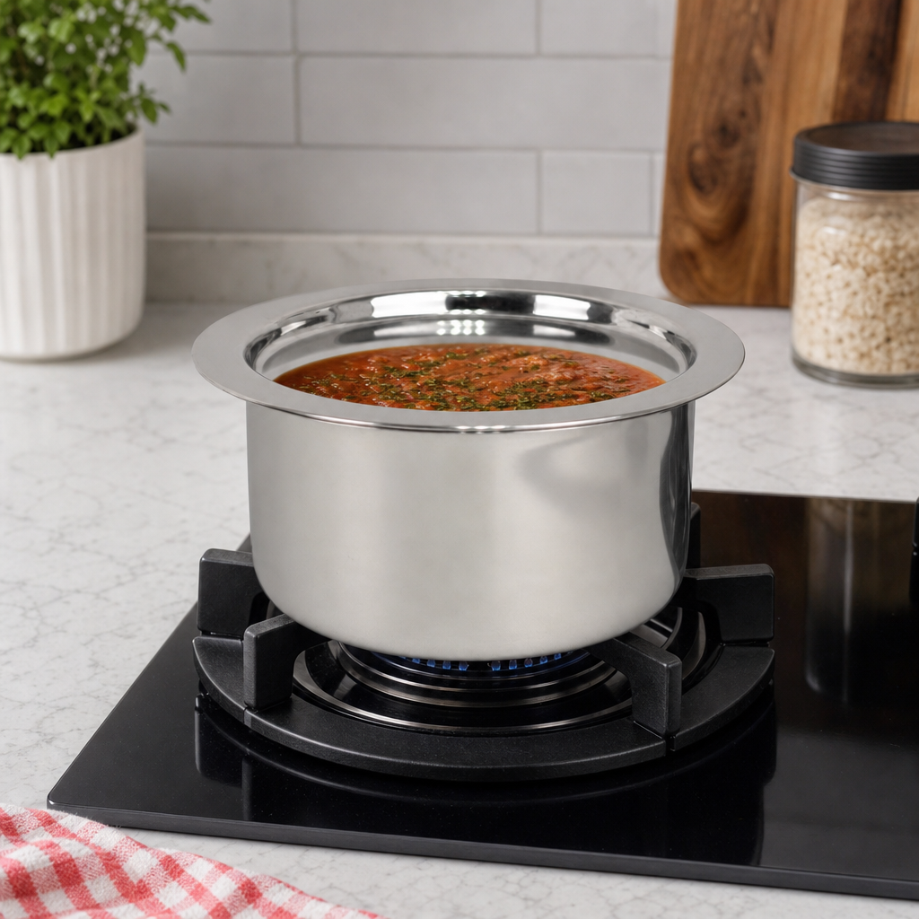 60 Pieces Stainless Steel Cooking Pan with Plain Bottom, 24 cm