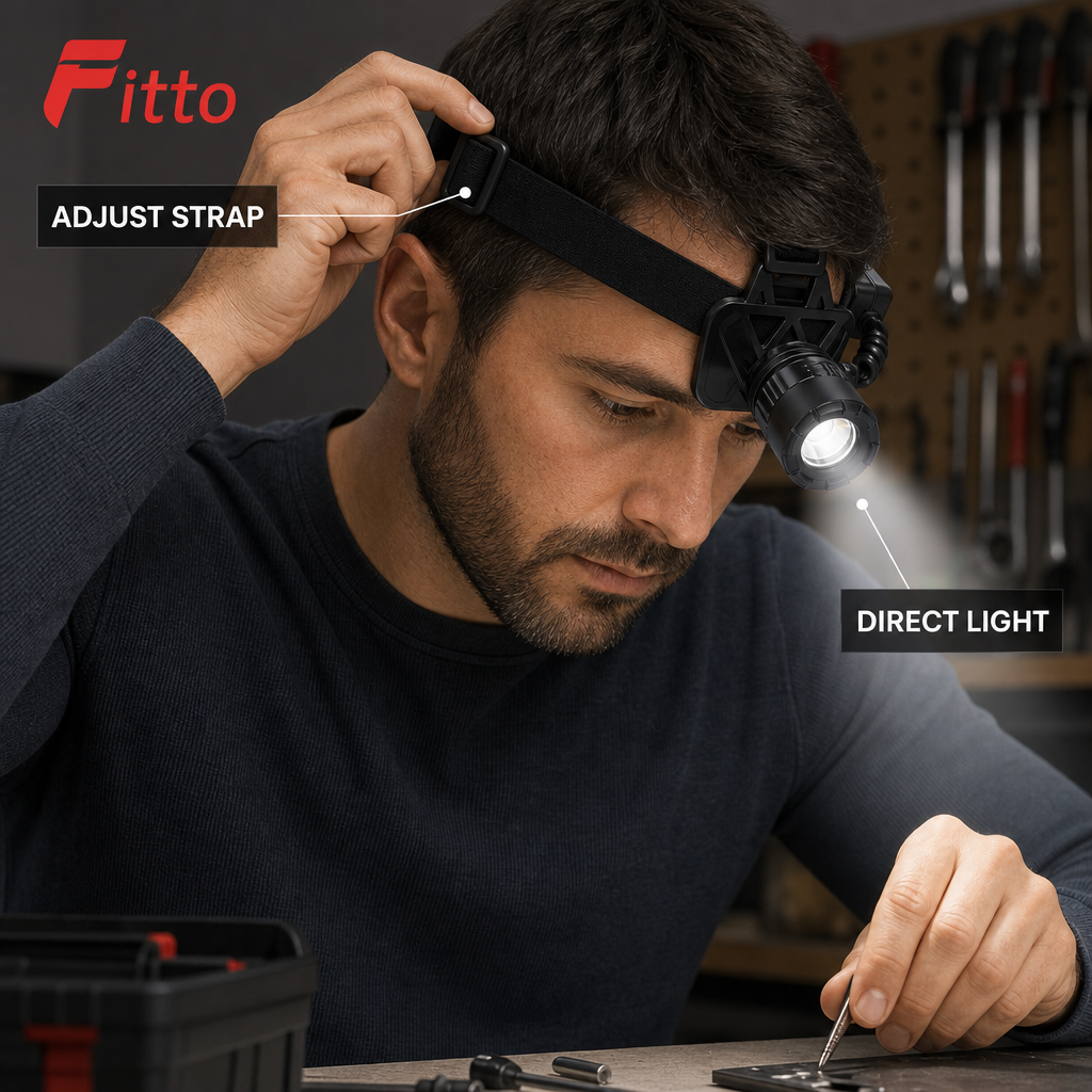 72 Pieces Rechargeable LED Headlamp, 35W High-Brightness Light with Adjustable Head Strap, Black