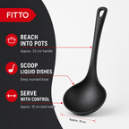 96 Pieces Nylon Ladle, Black Cooking Utensils, 33 cm Long Handle, Single Piece