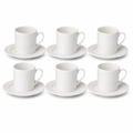 72 Pieces Ceramic Tea and Coffee Cup and Saucer Set, White, 12 Pieces
