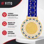 120 Pieces Award Medal with Ribbon, Gold Silver or Bronze Finish, Round Recognition Medal, 10 x 8 cm