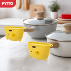 120 Pieces Yellow Silicone Pot Handle Clips, Animal Design, 2-Piece Set for Cookware Handles