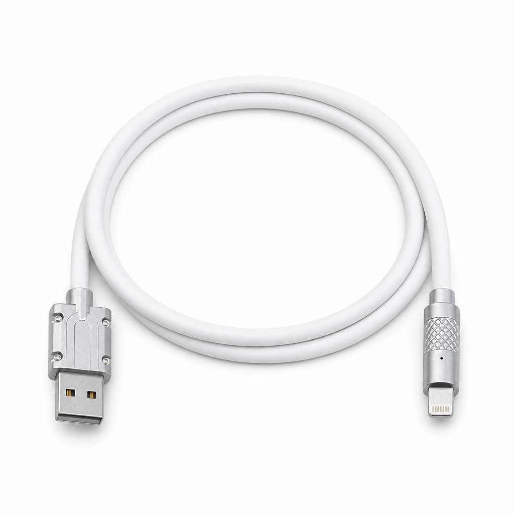 144 Pieces USB-A to 8-Pin Fast Charging Cables, 3.6A, 1 m, White