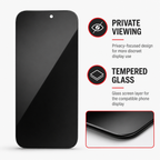 120 Pieces 360-Degree Privacy Tempered Glass Screen Protectors for iPhone 14 Pro, Black