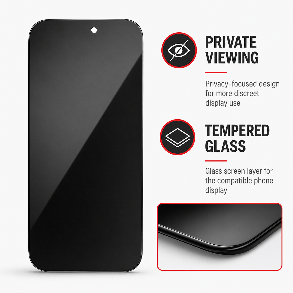 120 Pieces 360-Degree Privacy Tempered Glass Screen Protectors for iPhone 14 Pro, Black