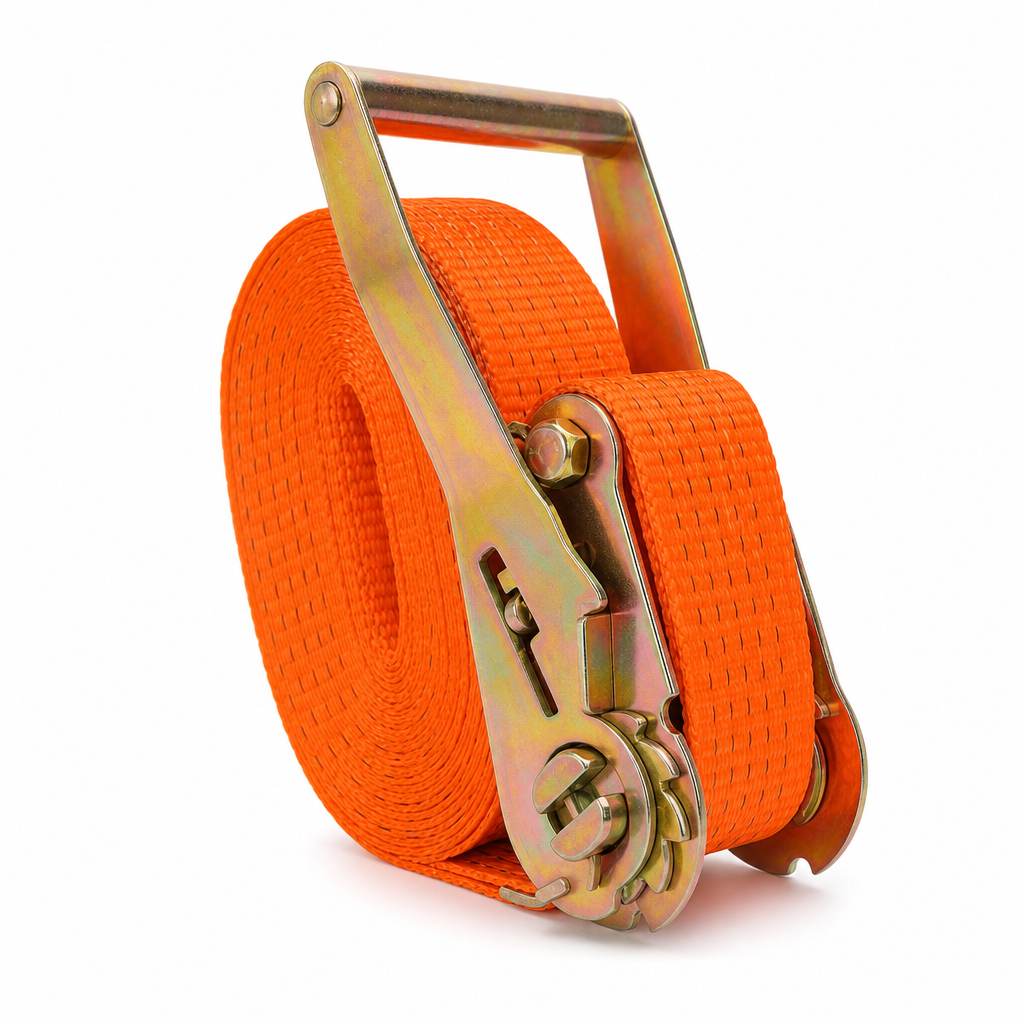 72 Pieces Ratchet Tie-Down Cargo Strap with Metal Ratchet, 5 cm x 5 m, Orange and Blue, 1 Set